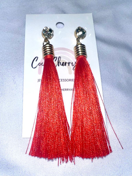 Red Tassel Earrings
