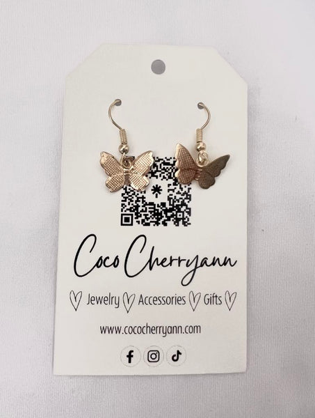 Gold Butterfly Earrings