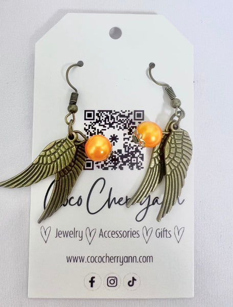 Golden Snitch Earrings - Bronze