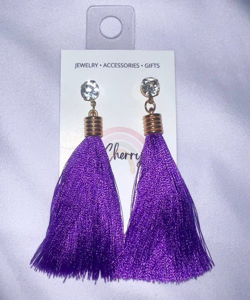 Purple Tassel Earrings