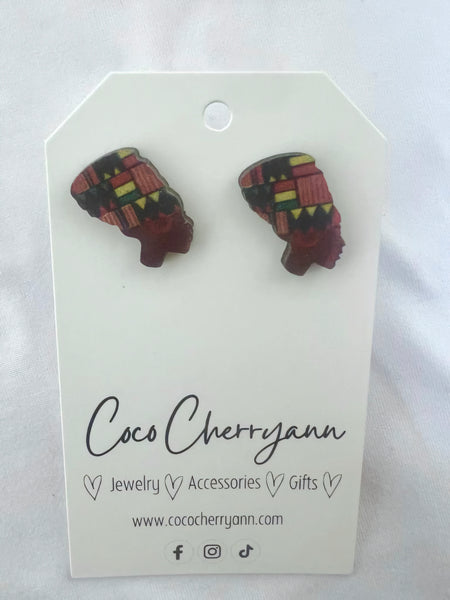 Orange Head Wrap Earrings