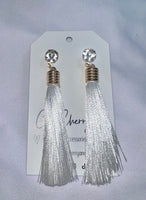 White Tassel Earrings