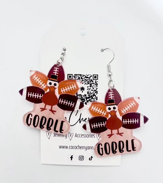 Turkey Football Earrings