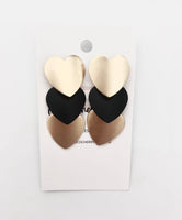 Black & Gold Heart Earrings