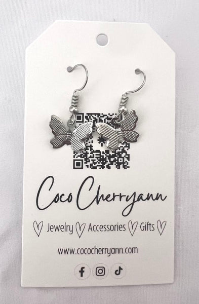 Silver Butterfly Earrings