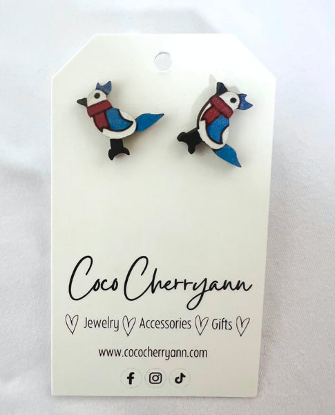 Blue Jay Earrings