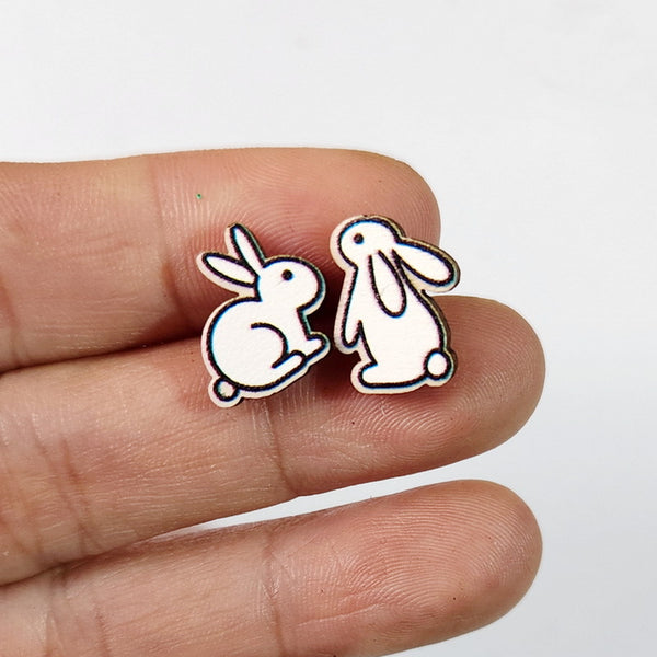 White Bunny Earrings
