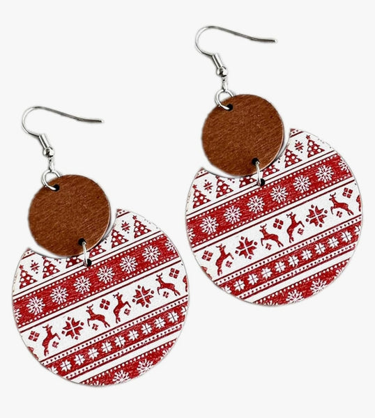 Elk Sweater Pattern Earrings