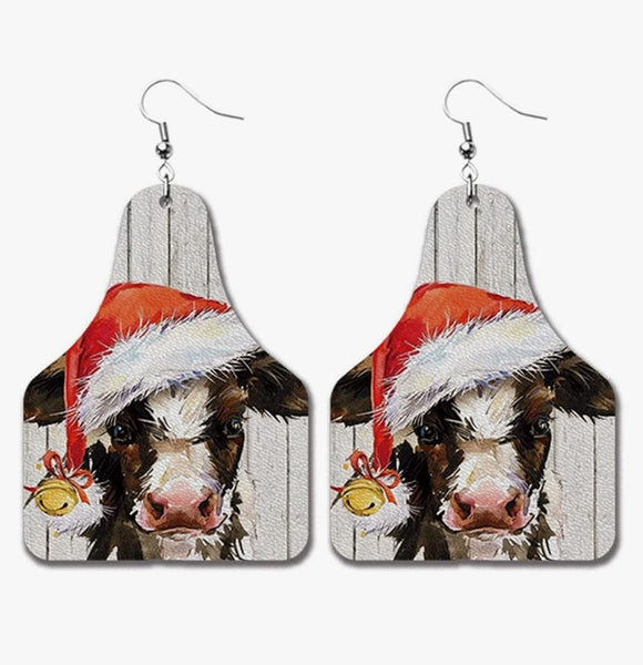 Santa Cow Earrings