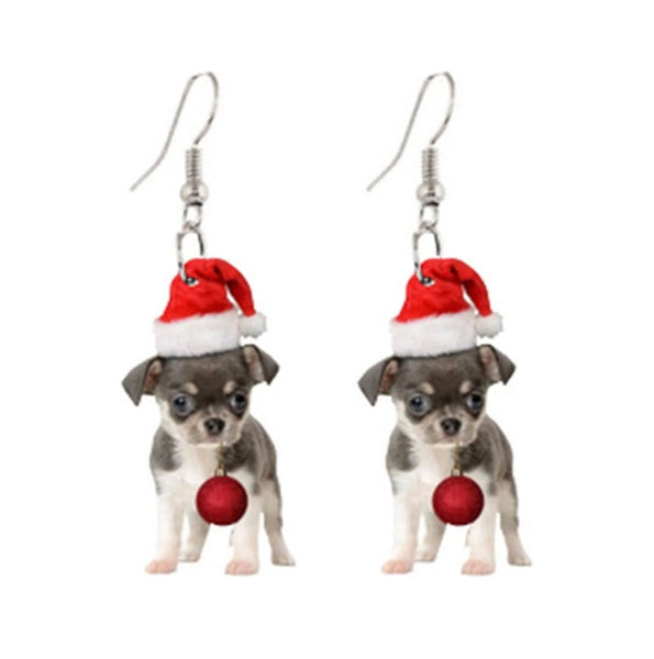 Christmas Puppy Earrings