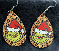 Cheetah Grinch Earrings