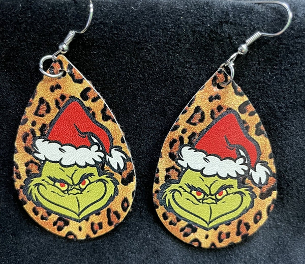 Cheetah Grinch Earrings