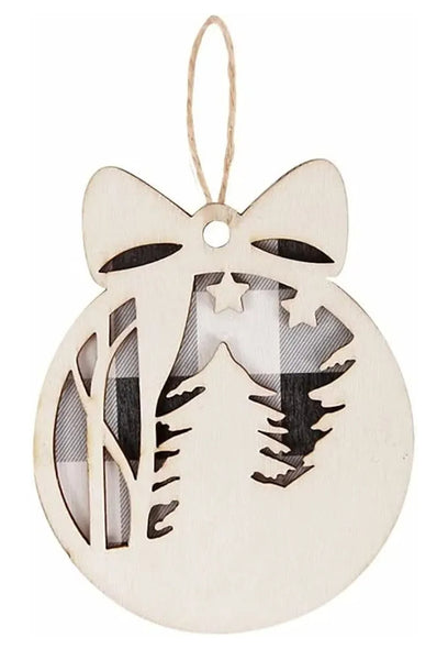 Gray Plaid Tree Ornament