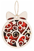 Red Plaid Swirly Ornament