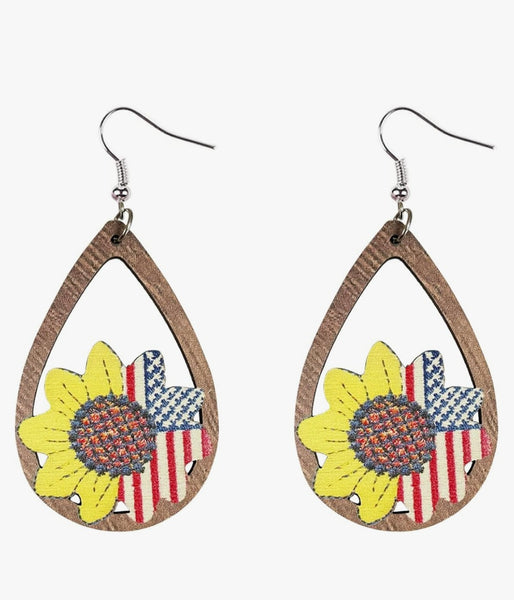 Sunflower Flag Earrings