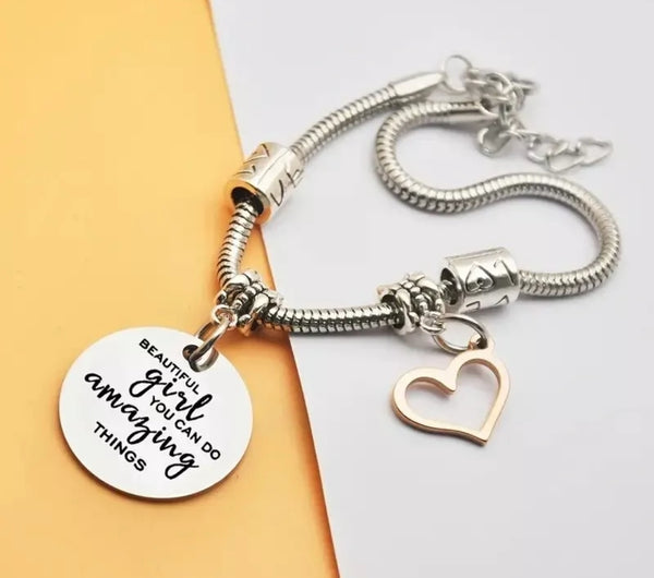 Beautiful Girl Bracelet - Gold Heart
