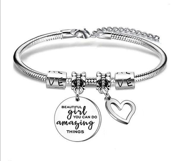 Beautiful Girl Bracelet - Silver Heart