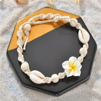 Yellow Flower Seashell Anklet