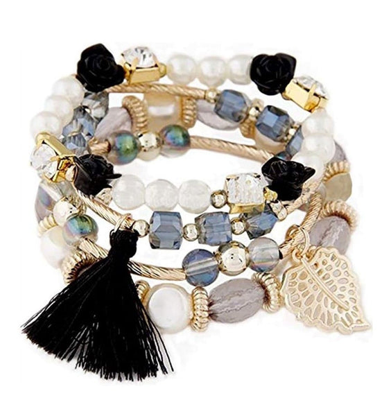 Navy Rose Bracelet Set