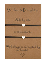 2pc Mother Daughter Heart Bracelets