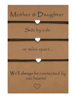 3pc Mother Daughter Heart Bracelets