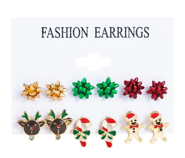 Christmas Bow Earring Set