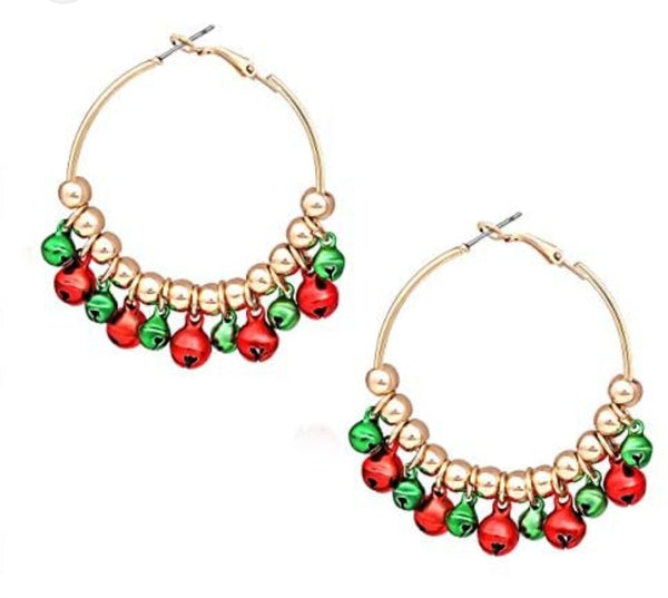 Jingle Bell Hoop Earrings