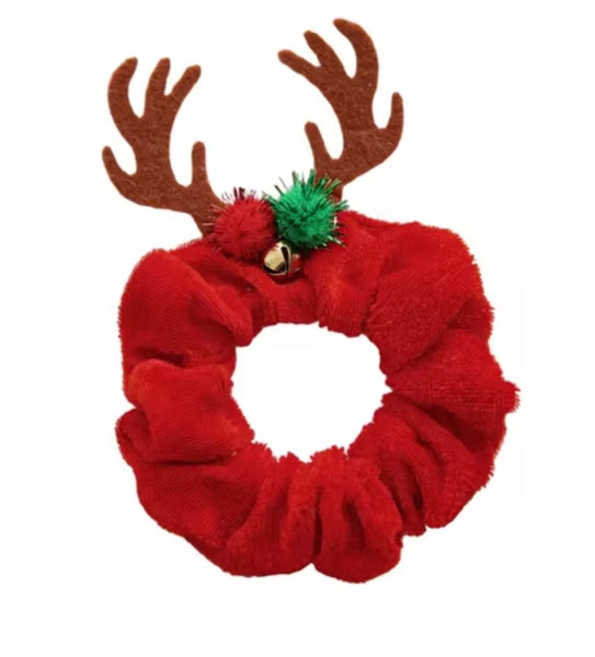 Red Reindeer Scrunchie