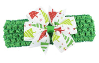 Green Baby Headband - White Trees