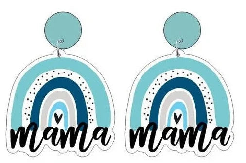 Blue Rainbow Mama Earrings