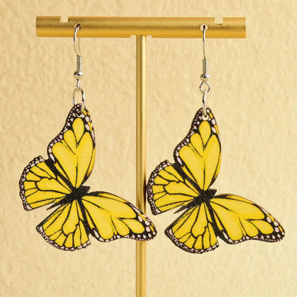 Yellow Butterfly Earrings