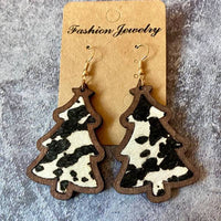 Cowhide Tree Earrings