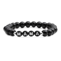 Black Beaded Mama Bracelet