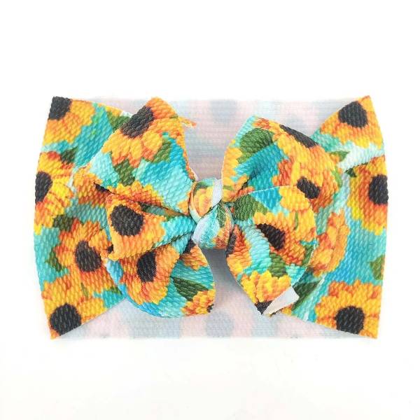 Teal Sunflower Baby Headband