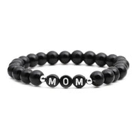 Black Beaded Mom Bracelet