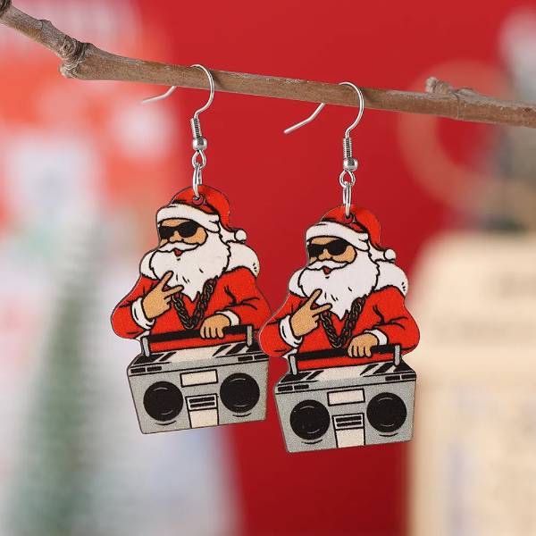 Hip Hop Santa Earrings