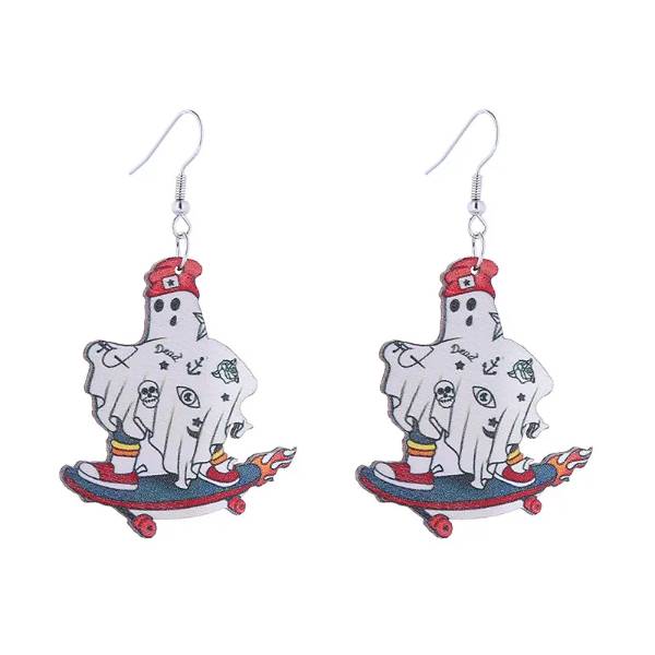 Skateboarding Ghost Earrings