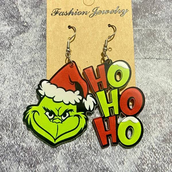 Grinch Ho Ho Ho Earrings
