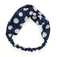Navy Smiley Top Knot Headband