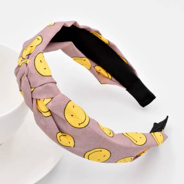 Pink Smiley Headband