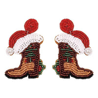 Seed Bead Boot Earrings