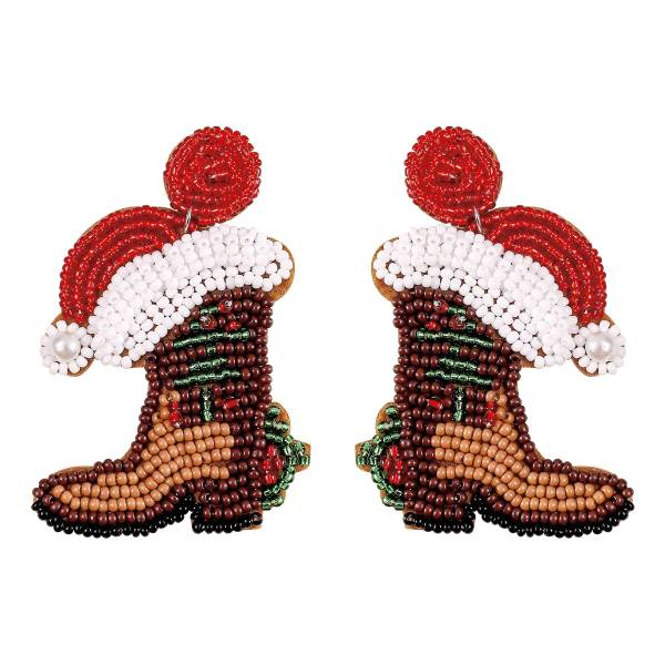 Seed Bead Boot Earrings