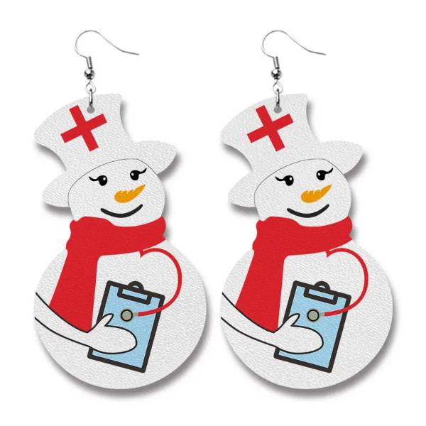 Nurse Snowman Earrings