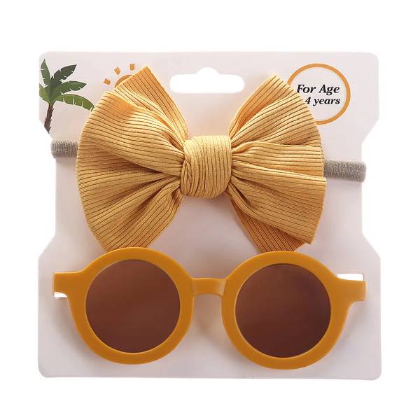 Mustard Baby Headband & Sunglasses