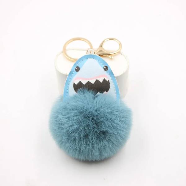 Shark Pom Pom Keychain