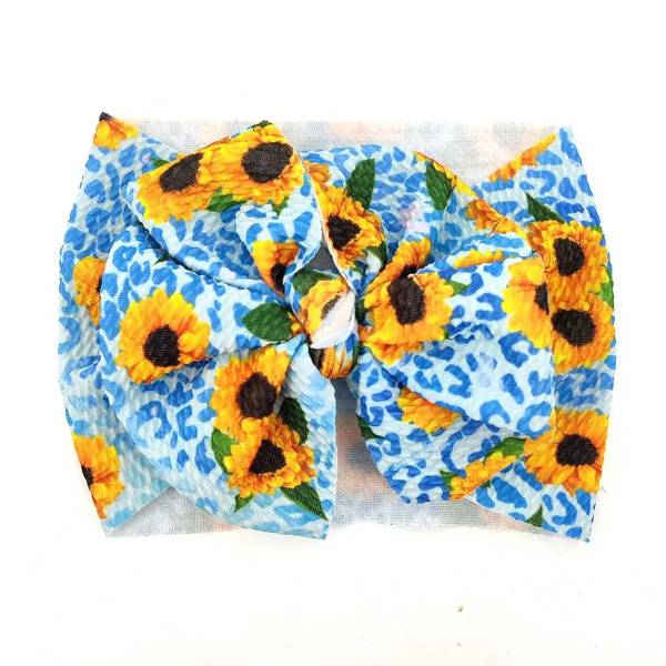 Blue Sunflower Baby Headband