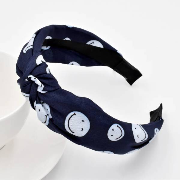 Navy Smiley Headband