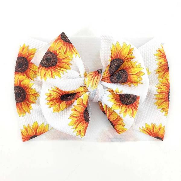 White Sunflower Baby Headband