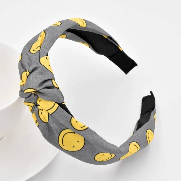 Grey Smiley Headband