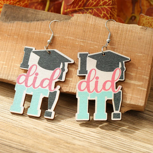 I Did It Graduation Earrings